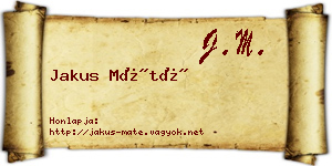 Jakus Máté névjegykártya