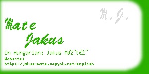 mate jakus business card